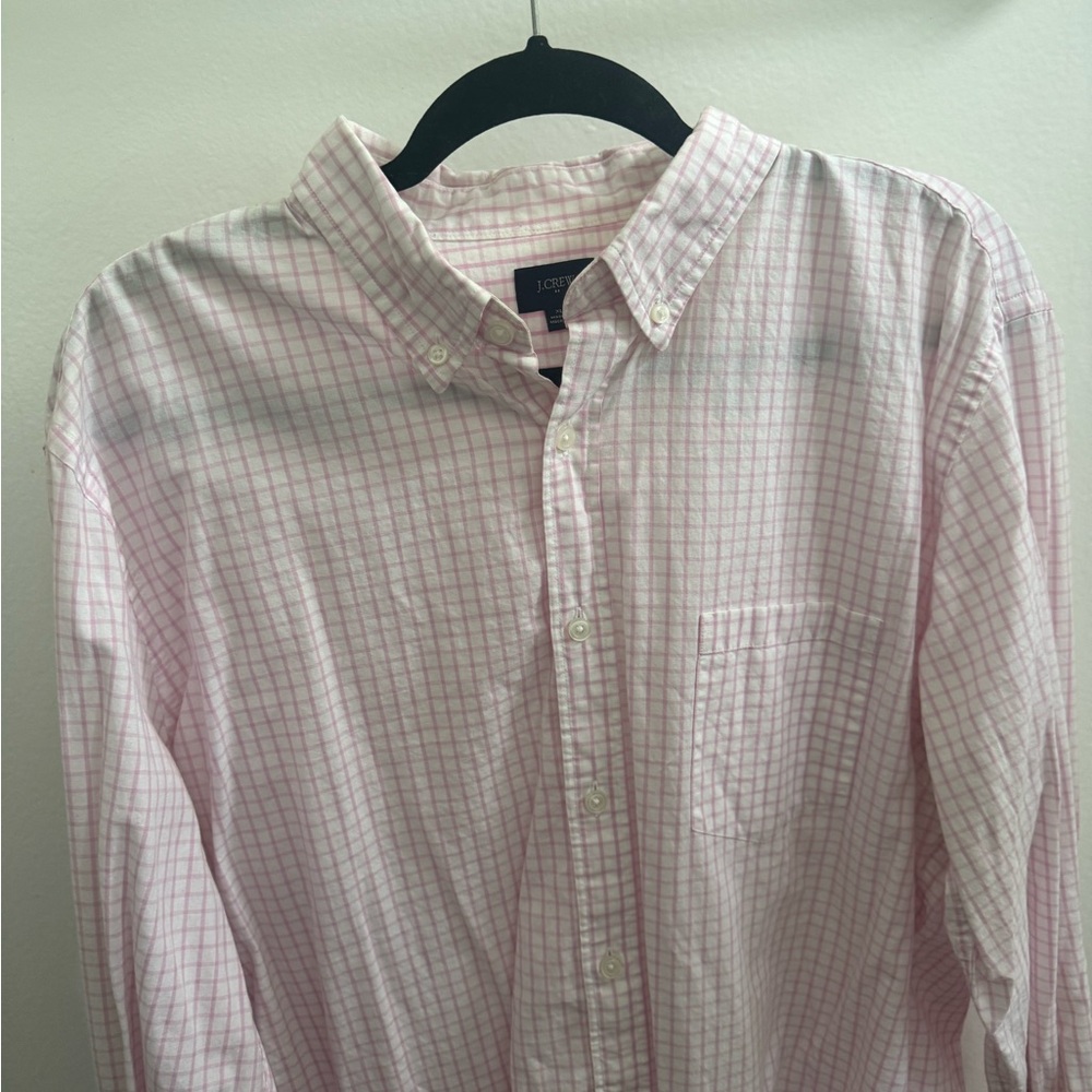 J. Crew Light Pink Plaid Men's Shirt